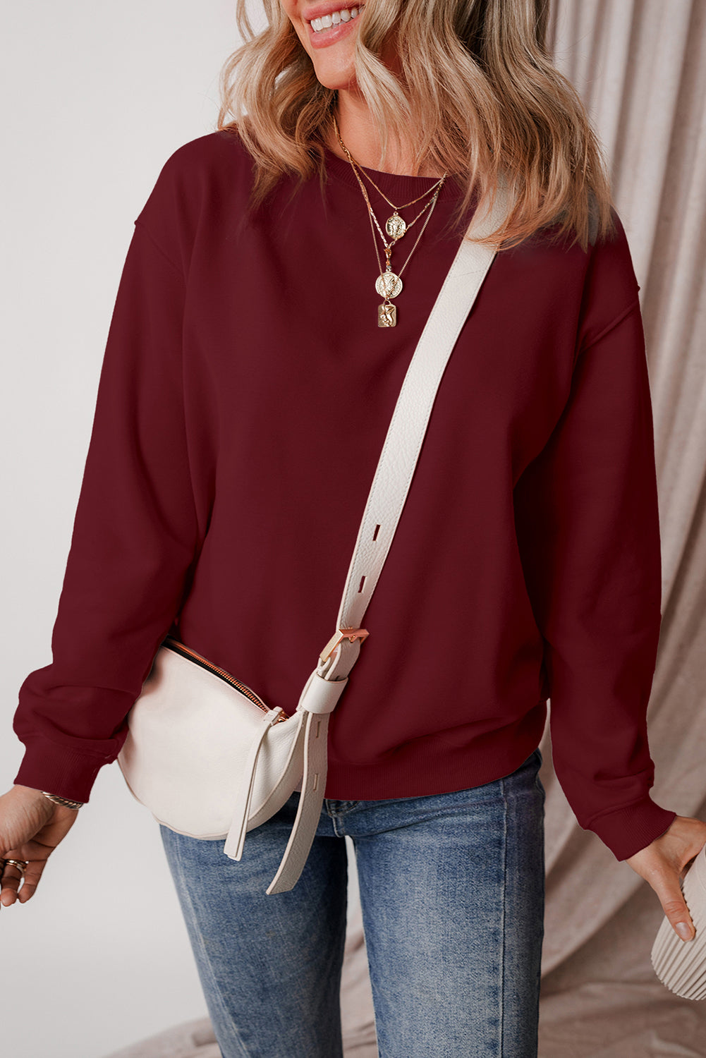 Round Neck Long Sleeve Sweatshirt