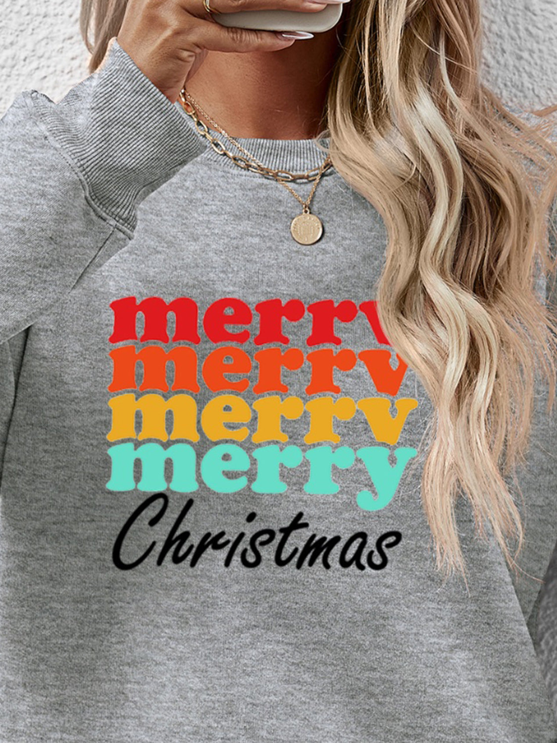 MERRY CHRISTMAS Graphic Long Sleeve Sweatshirt