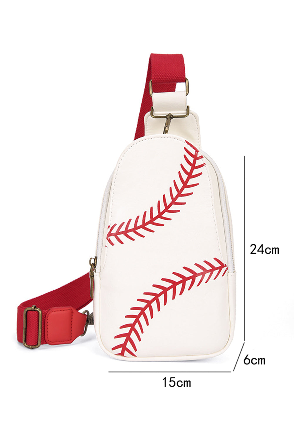 Racing Red Balls Pattern PU Leather Zipped Sling Bag