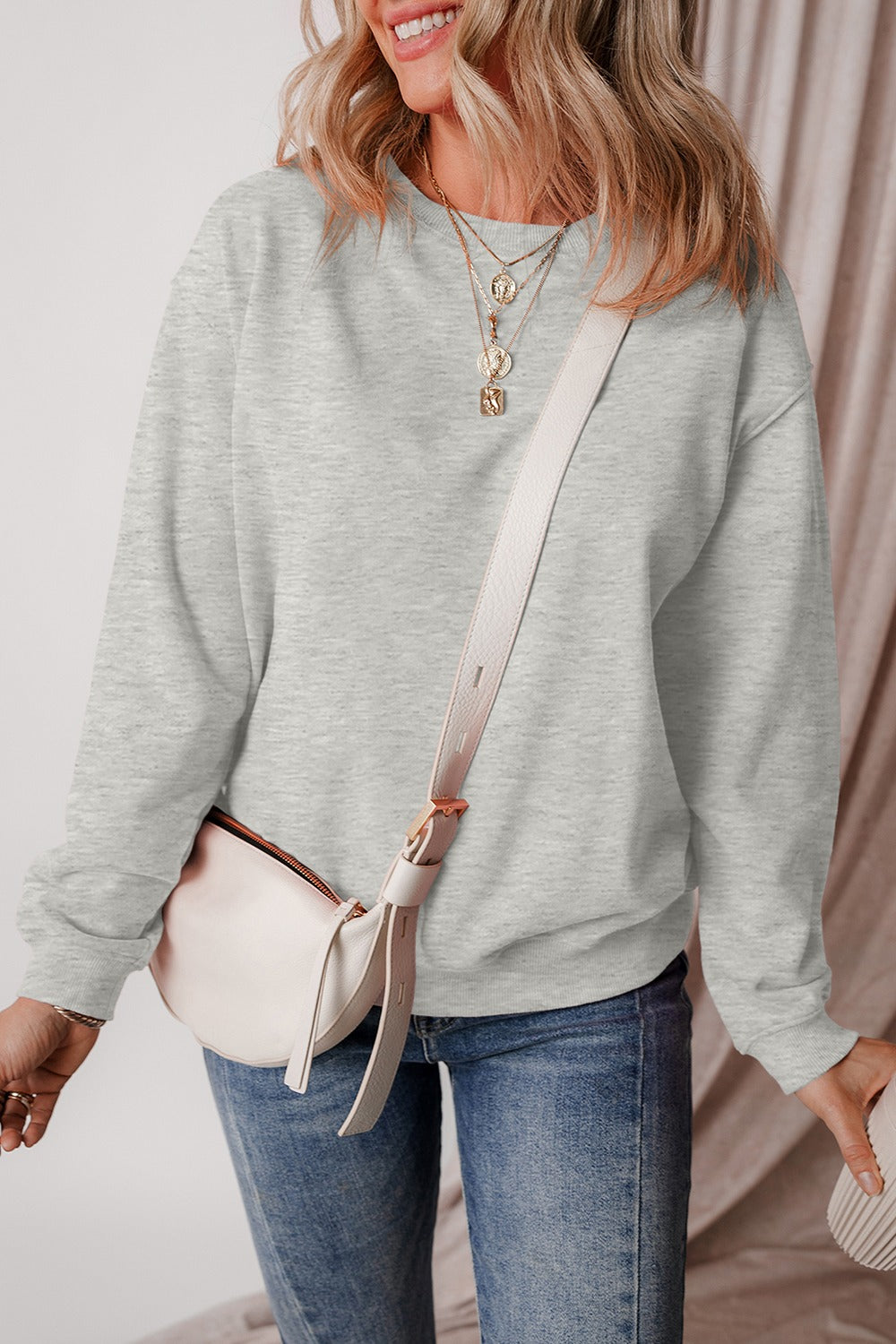 Round Neck Long Sleeve Sweatshirt