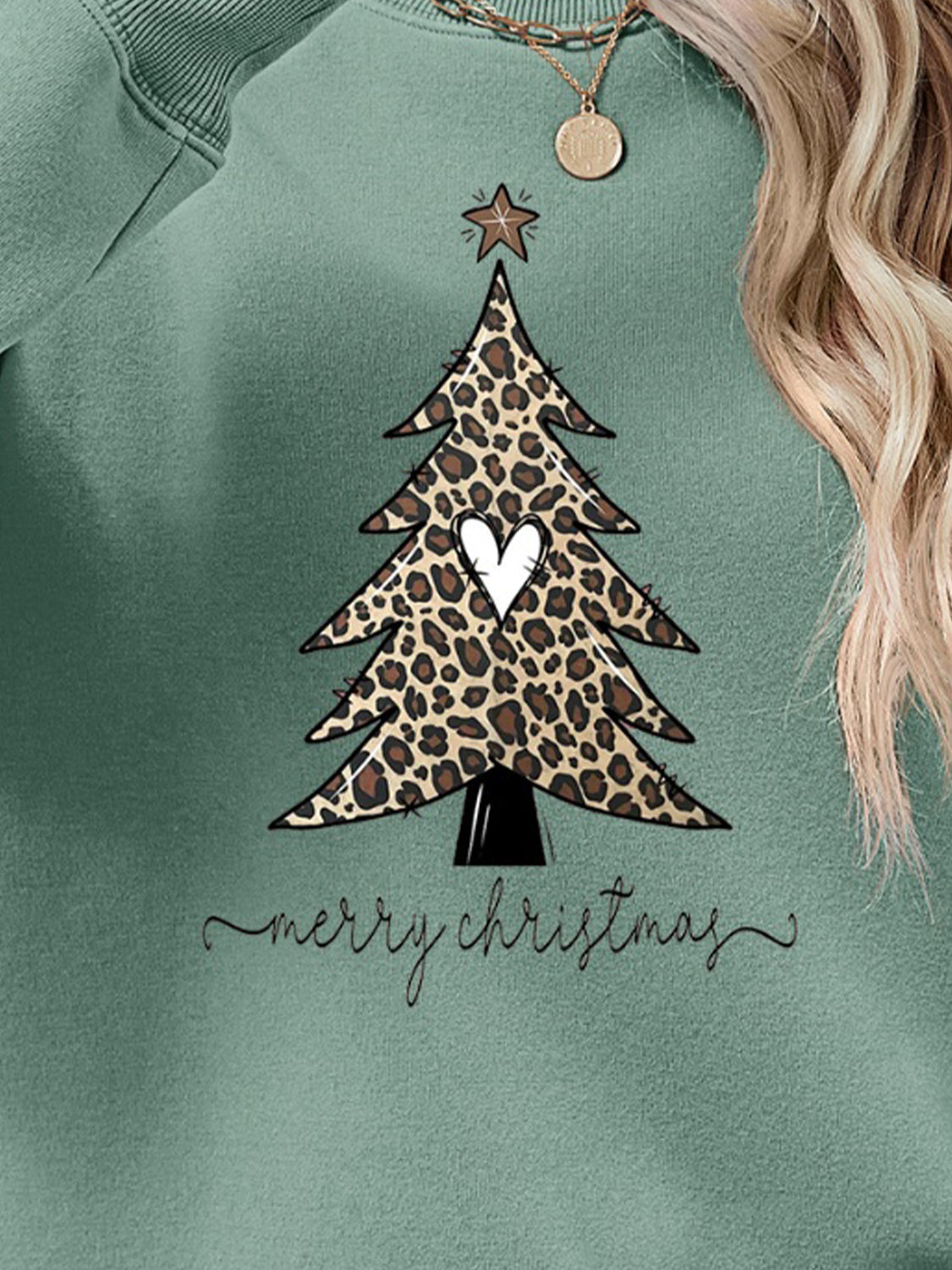 Christmas Tree Graphic Long Sleeve Sweatshirt