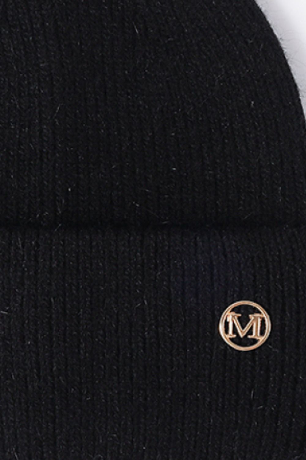 M Rib-Knit Cuff Beanie