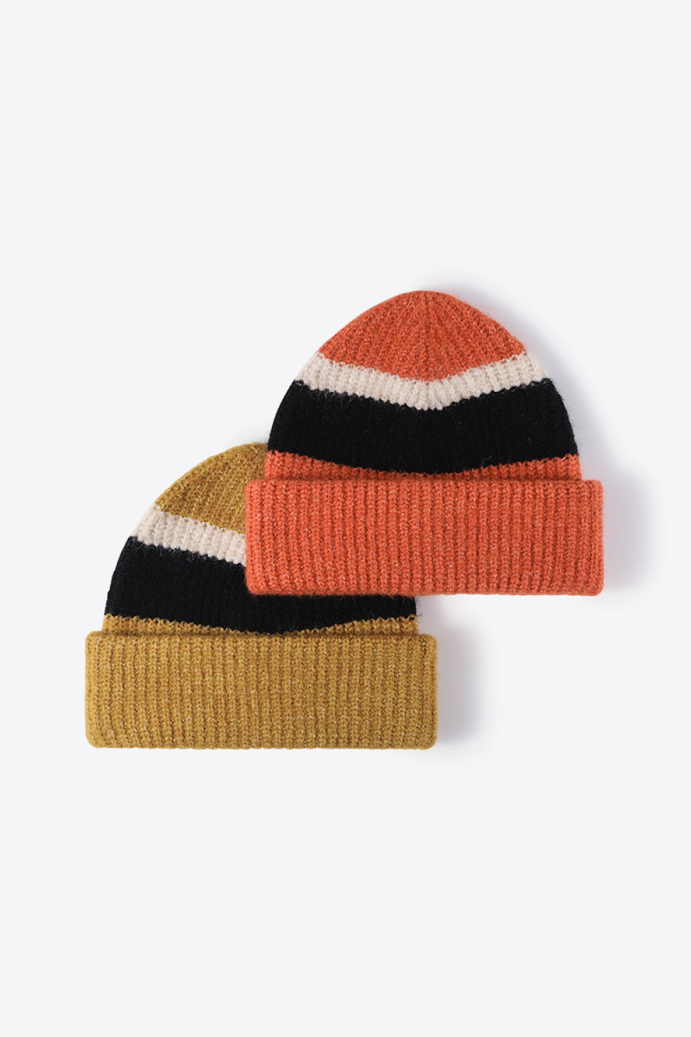 Tricolor Cuffed Knit Beanie